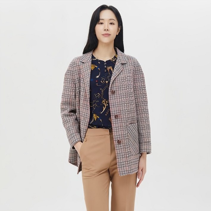 크로커다일레이디 체크 핸드메이드 하프코트 CLBSCT101