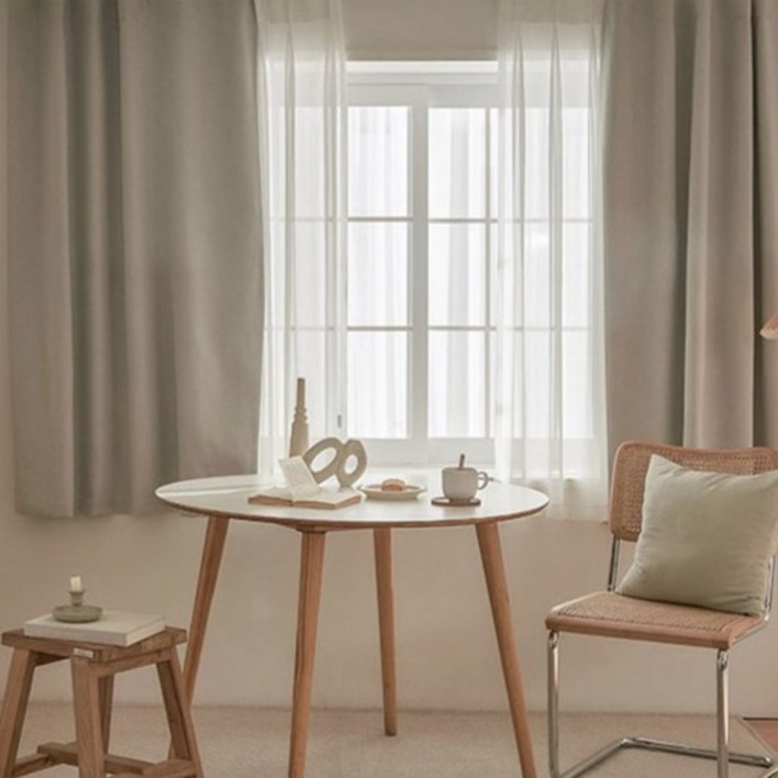 데코뷰 양면 암막 작은창 커튼 평식