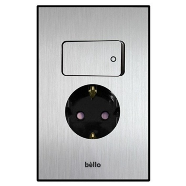 위너스 벨로 스위치부착 1구 콘센트 실버