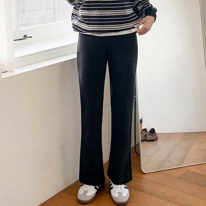 토마토팩토리 여성용 숏롱 기장 토치카 속밴딩 스판 부츠컷 슬랙스