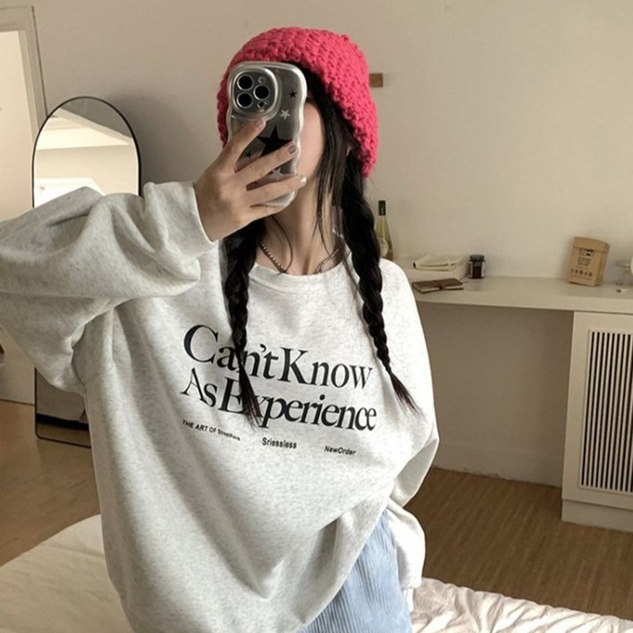 피어니스트 레터링 프린트 풀오버 맨투맨 티셔츠