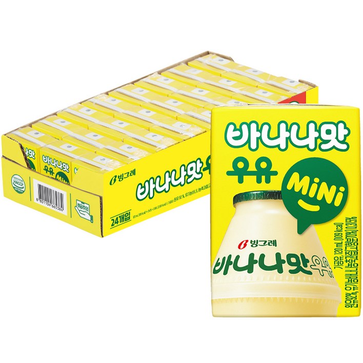 빙그레 바나나맛우유 mini 120ml, 바나나맛, 24개 16,800