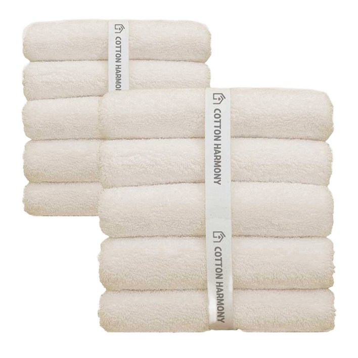 코튼하모니 호텔수건 200g 40수 코마사, 크림베이지, 10개