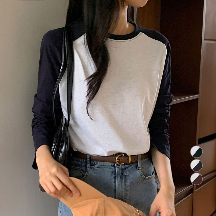 AFINAR 여성용 라글란 긴팔 티셔츠