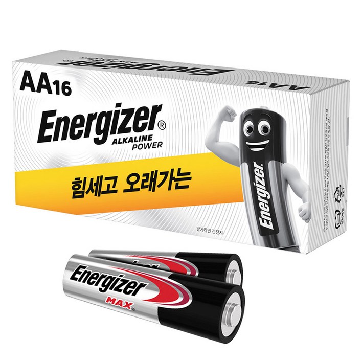 에너자이저 알카라인 AA건전지, 1개, 18개입 에너자이저 알카라인 AA건전지, 1개, 18개입