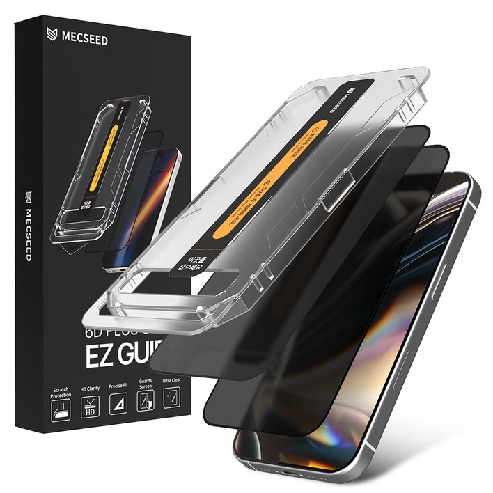 MECSEED 6Dx 템퍼드 사생활 프라이버시 풀커버 강화유리 휴대폰 액정보호필름, 1세트