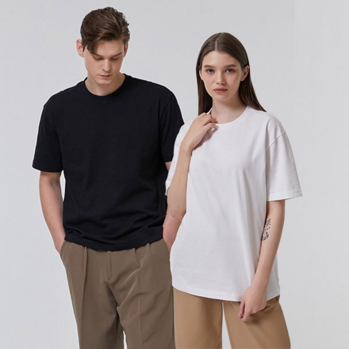 ThinC 베이직 면 16수 통기성 반팔 티셔츠 2p