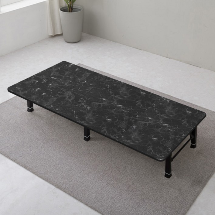 이반가구 4단 쌍다리 좌식 접이식 1800 테이블 고객직접설치, 비앙코블랙