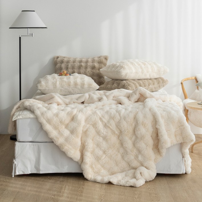 헬로우슬립 구름 밍크퍼 극세사 이불 겸 담요
