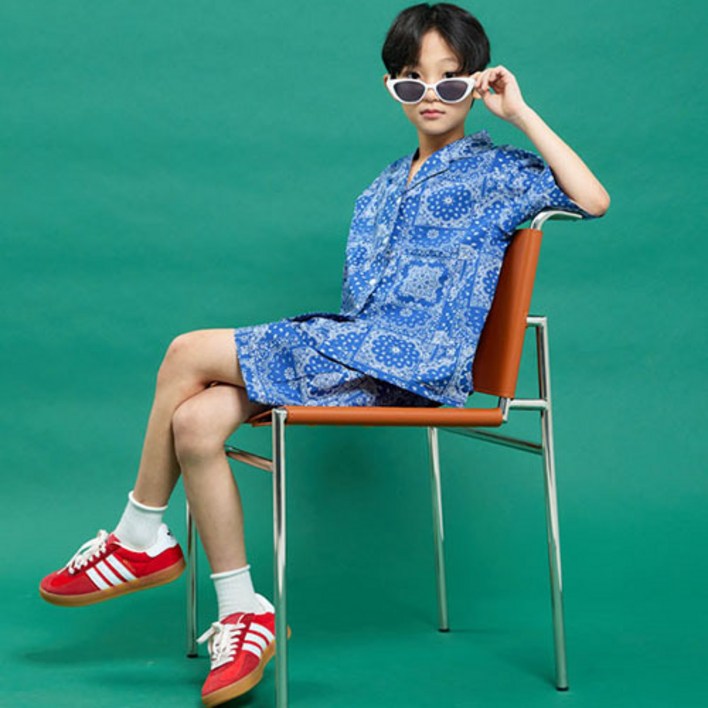 바브키즈 아동용 통기성 페이즐리 상하복 세트