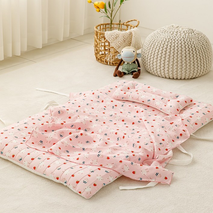 메리투투 어린이집 딸기토끼 인견매쉬 낮잠이불 세트