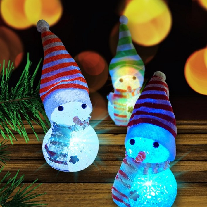 LED 불빛 눈사람 장식인형 3종 세트, 1개
