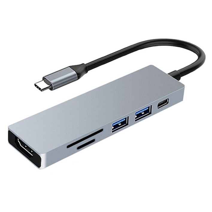 이츠굿텐 6in1 USB C타입 멀티 허브 USB3.0 HDMI 미러링 SD mSD