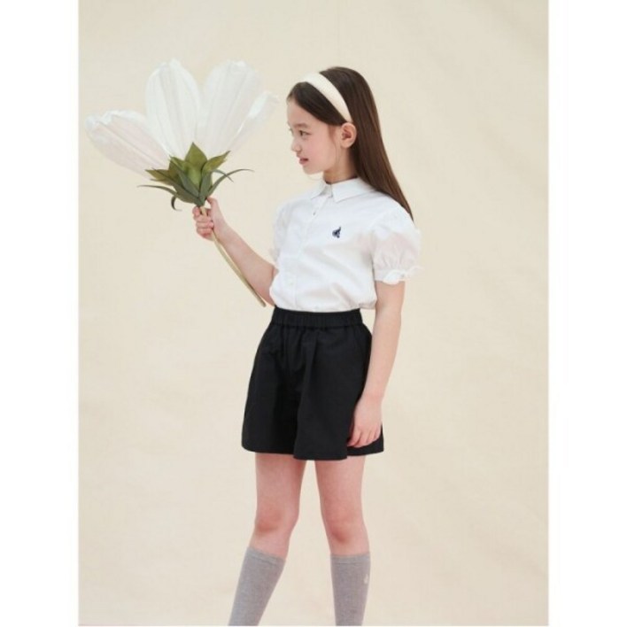 [빈폴키즈] [Essential] 여아 옥스포드 반소매 셔츠 화이트 (BI5365GE11)