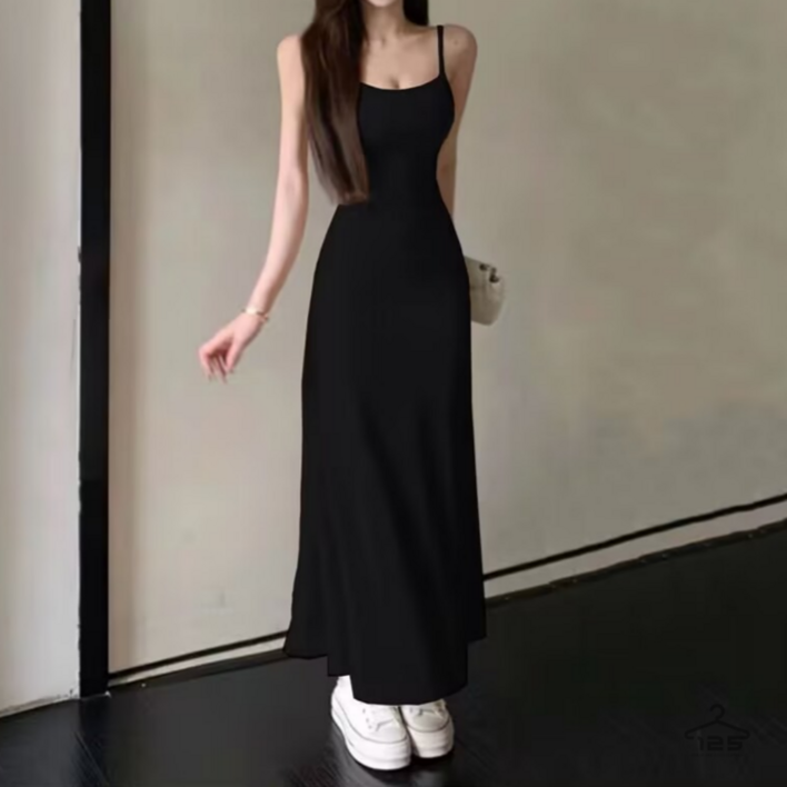 바이일이오 여성 슬림 끈 나시 머메이드 롱 원피스 바이일이오 여성 슬림 끈 나시 머메이드 롱 원피스