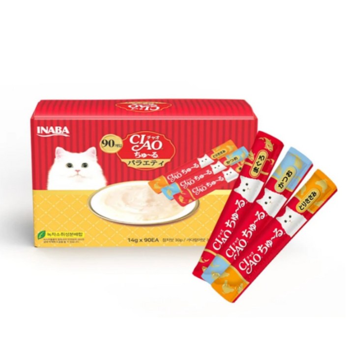 챠오츄르 대용량 90P 코스트코 고양이 츄르 간식 버라이어티 반려묘 차오추르 90P