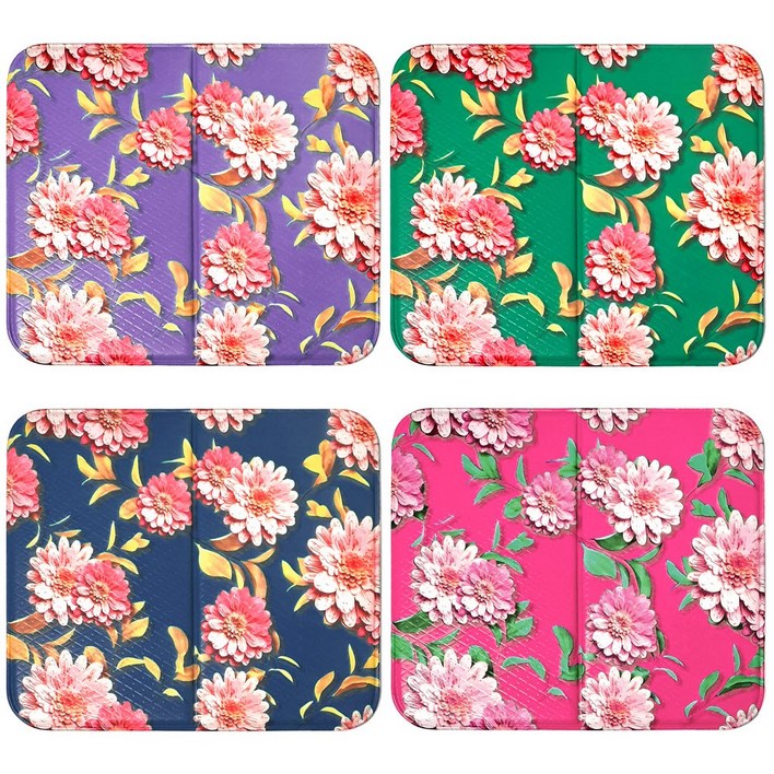 토탈하우스 꽃방석 사우나방석 접이식방석 목욕방석 휴대용방석 1인용 쿠션방석 다용도미니매트 거베라꽃 색상 4종 1선택