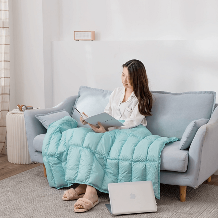 다운 담요 초경량 구스 오리털 패딩 캠핑 블랭킷 사무실
