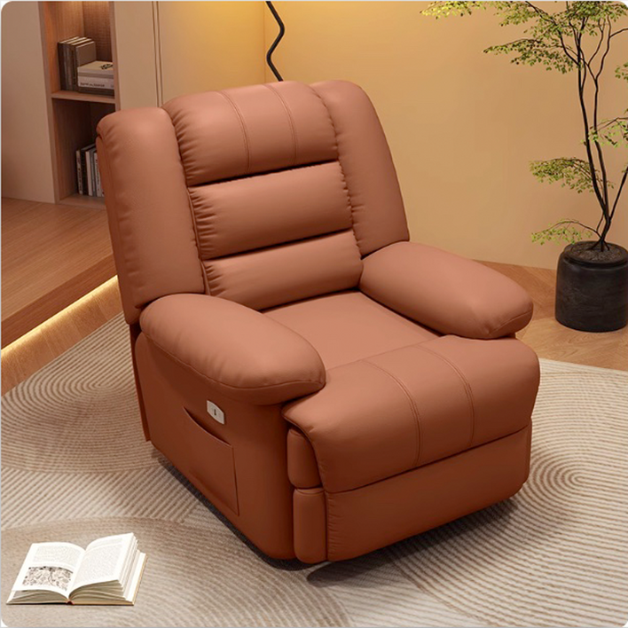 코지핏 전동 리클라이너 1인용 안마의자 무중력 회전 모션 소파 마사지 거실 홈카페 휴식용, 브라운