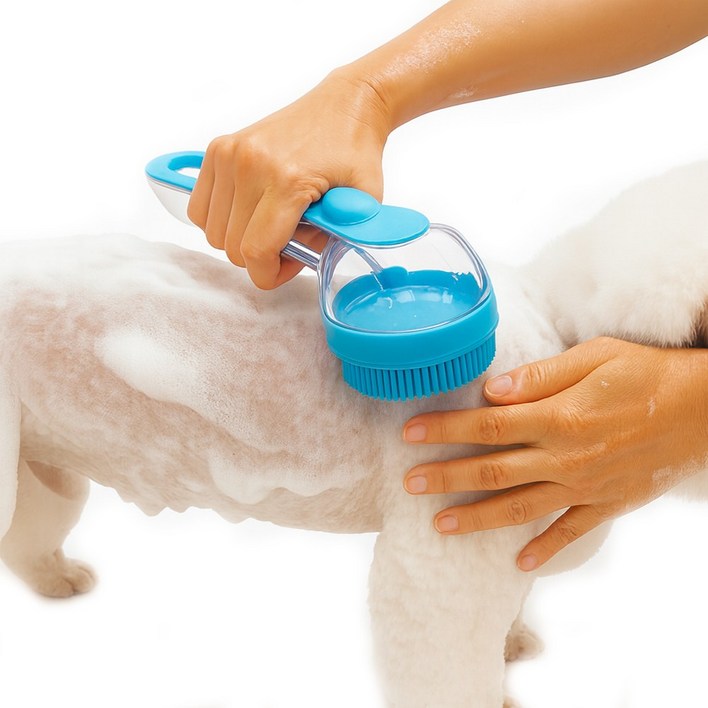 와일드 몬스터 강아지 목욕 원터치 샴푸 저자극 실리콘 브러쉬