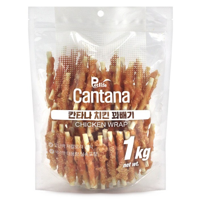 칸타나 치킨 대용량강아지간식, 1개, 1kg, 치킨꽈배기치킨스틱