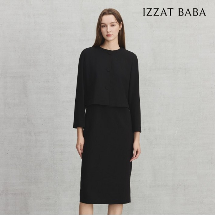 [백화점 정품] 아이잗바바 원피스 라운드넥 재킷 H라인 BP9A0OP101