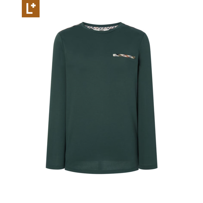 정품 빅세일 닥스 레이디스 체크 포켓 라인 포인트 면혼방 긴팔 티셔츠