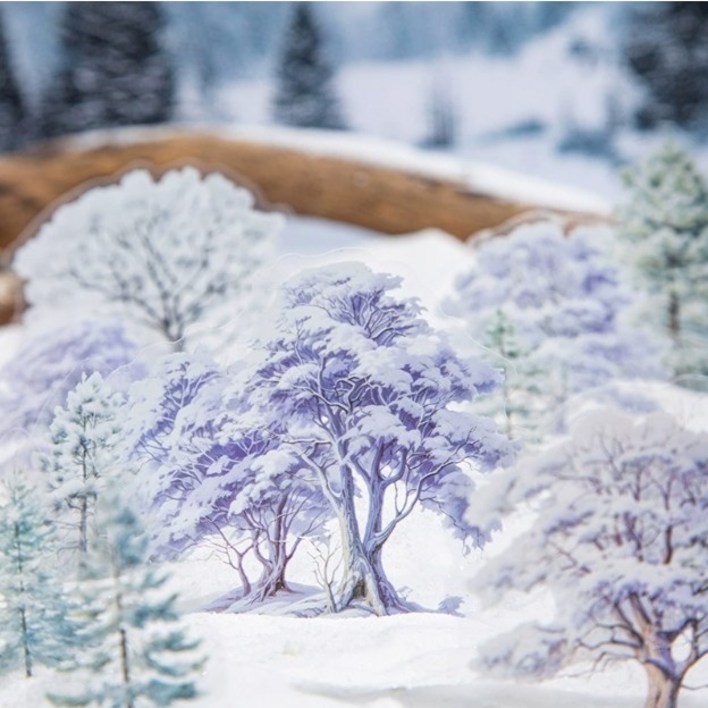 앨리스앤 빈티지 다꾸 스티커팩 겨울 나무 시리즈 6종