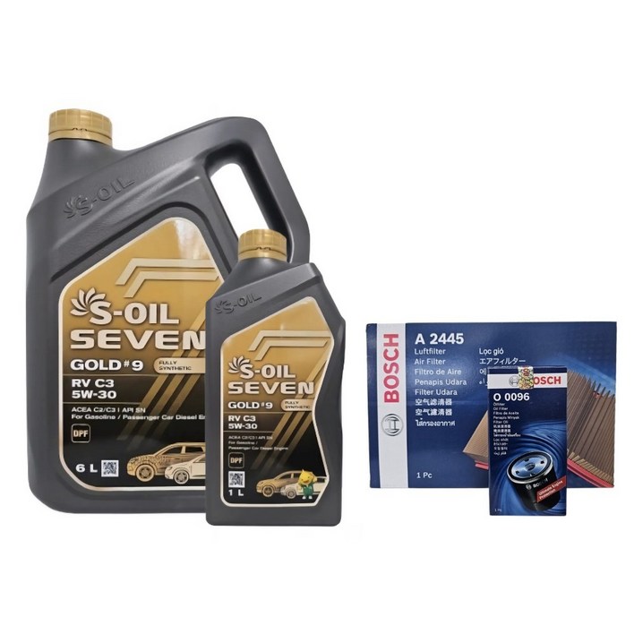 현대 싼타페 DM1215년형 2.2디젤 세븐골드9 5W30 엔진오일교환세트 7L