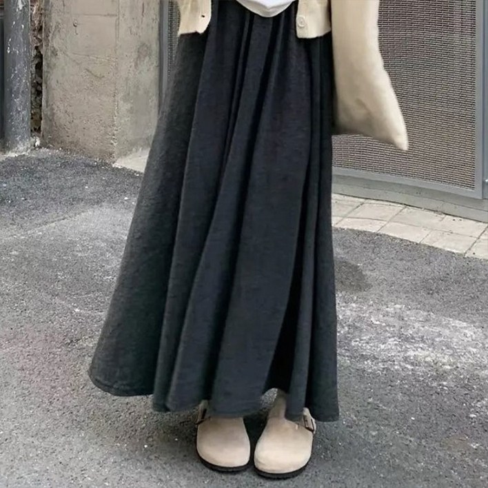 드마엘_여성 미유 니트 롱 스커트(3color) 가을 간절기 데일리 니트 롱 치마