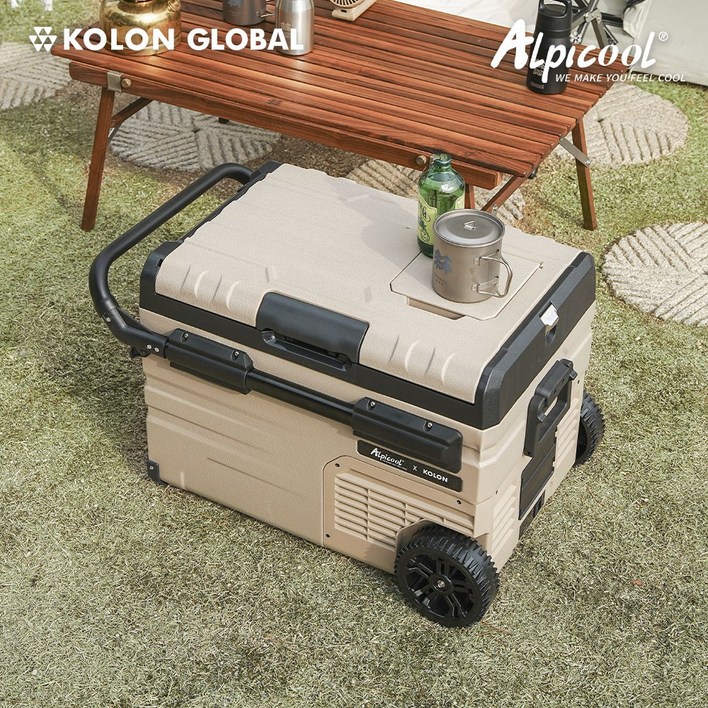 코오롱 공식판매 알피쿨 정품 캠핑 차량용 냉장고 XPRO시리즈 X시리즈 블루투스 이동식 낚시 화물, 37L, 샌드베이지
