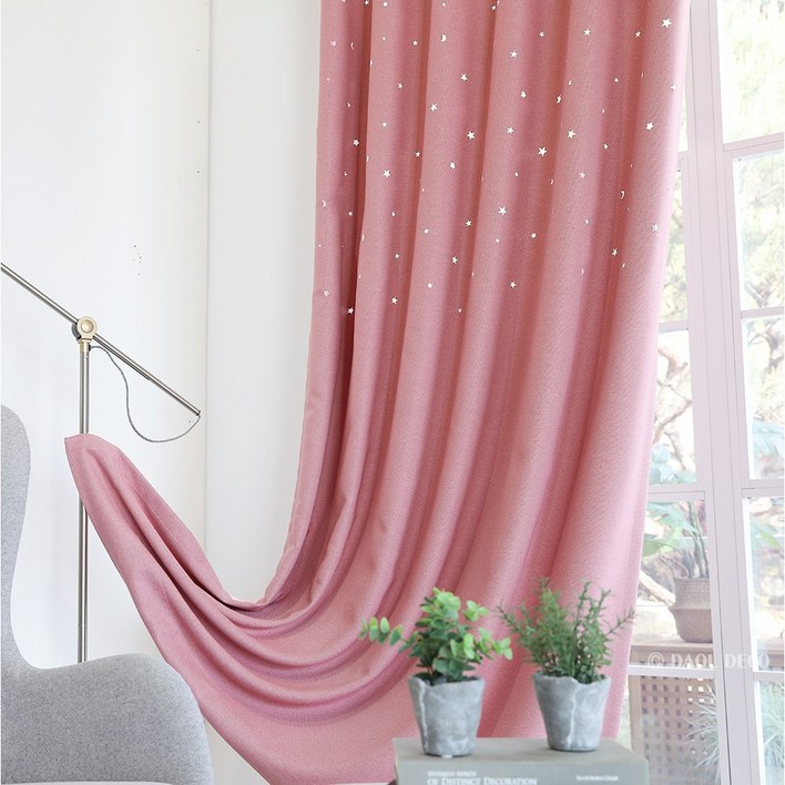 다올데코 별펀칭 암막커튼 거실용 창문용 방한 키즈 아이방 맞춤 커튼제작 세로길이 연장 일반 1장 1P