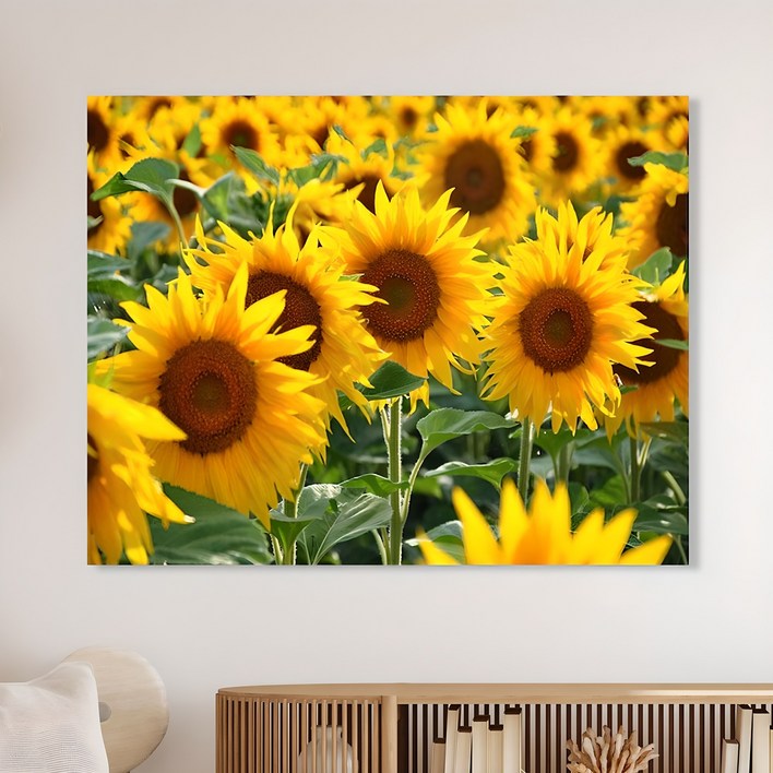 세잔느화실 캔버스액자 풍수액자 10.활짝핀해바라기들판
