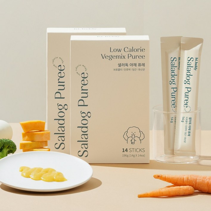 하이루디 강아지 츄르 국산 야채 퓨레 간식, 야채, 14g, 28개