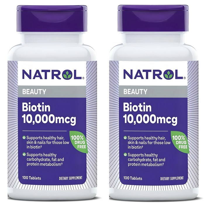 나트롤 비오틴 뷰티 10000mcg 타블렛, 100정, 2개 나트롤 비오틴 뷰티 10000mcg 타블렛, 100정, 2개