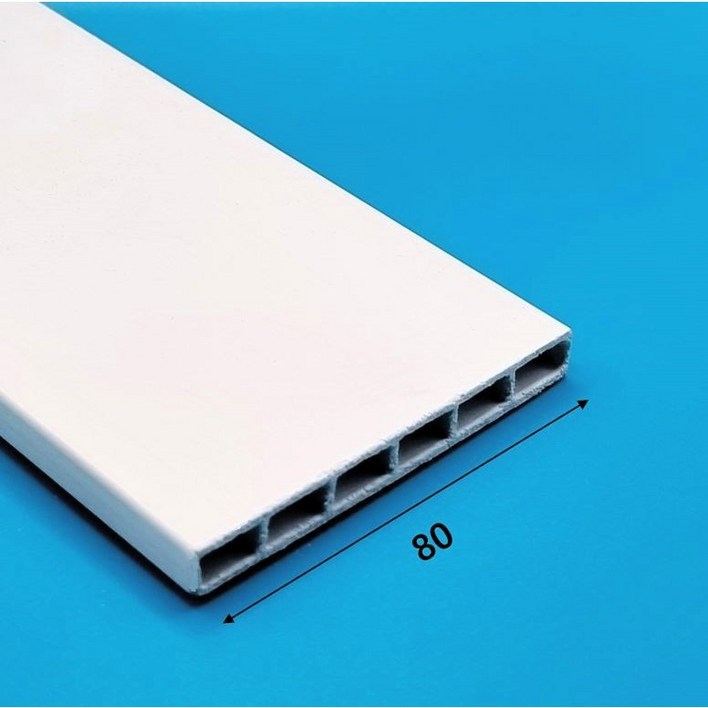 PVC몰딩 평몰딩 천장몰딩 걸레받이 백색 80X9 사각몰딩 (길이 2.4미터)-착불배송