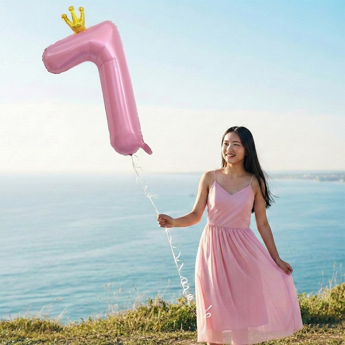 이벤트홀릭 헬륨 완제품 초대형 왕관 숫자풍선