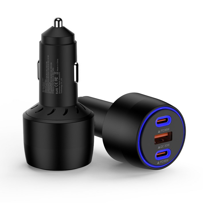 ANNIBER 102W C타입 3포트 PD36WQC30WPD36W 차량용 시거잭 자동차 초고속 충전기