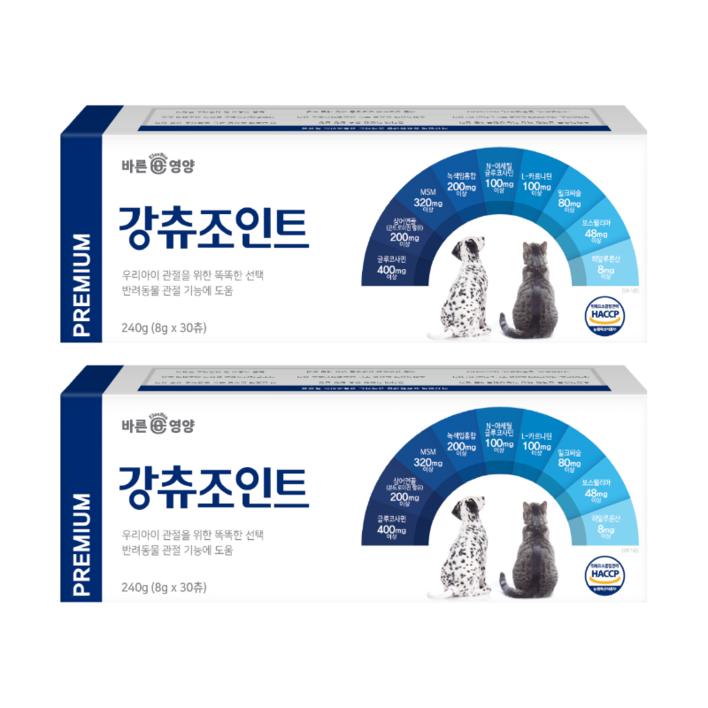 바른뉴트리펫 강츄조인트 강아지 고양이 관절 슬개골 영양제 콘드로이친, 강츄조인트, 2개, 뼈관절 강화