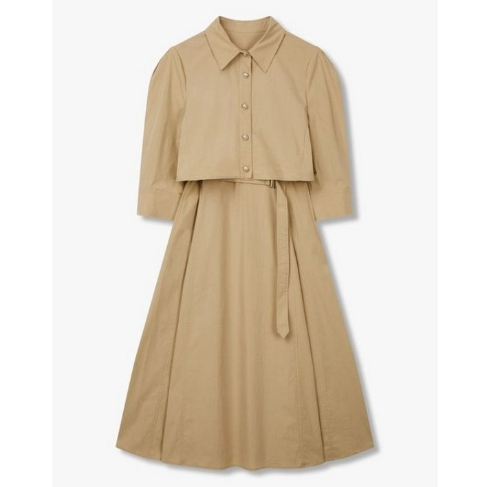 백화점 정품 지컷 셔츠 레이어드 벨티드 원피스 7224337002