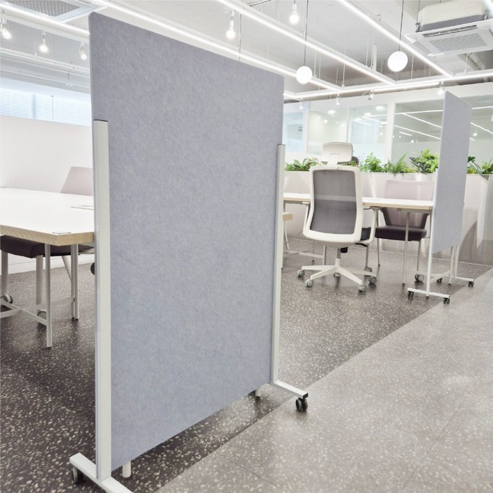 사무실파티션 사무용 파티션 책상 칸막이 회사 이동식 높이조절 가림막 공간분리 인테리어, 라이트그레이9mm