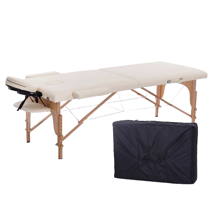 RelaxTime 접이식 마사지 침대 얼굴구멍 핸드폰하며 맛사지 등받이 릴렉스 베드 미용, 베이지