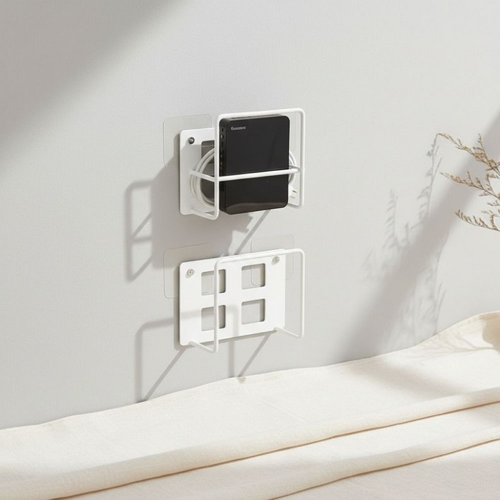 호멜리아 셋탑 거치대 셋탑 박스 정리함 무타공, 2개, 화이트