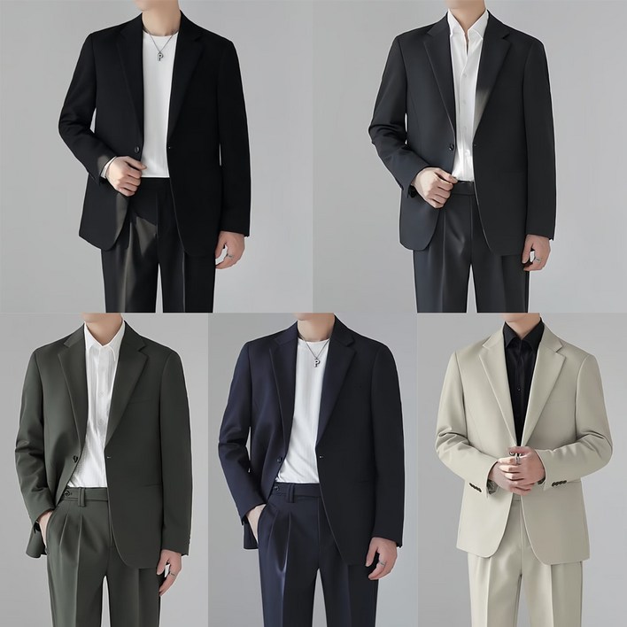 [지앤제이커머스] (대여) 데니안 클래식 단색 남자 정장세트(자켓바지)