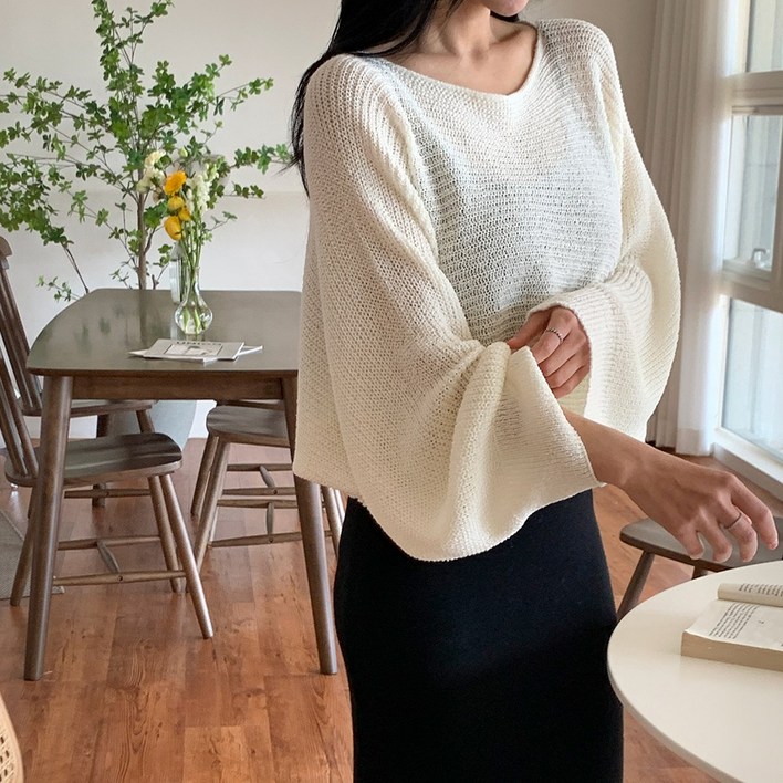 헤로 부클 통 보트넥 크롭 숏 니트 5color