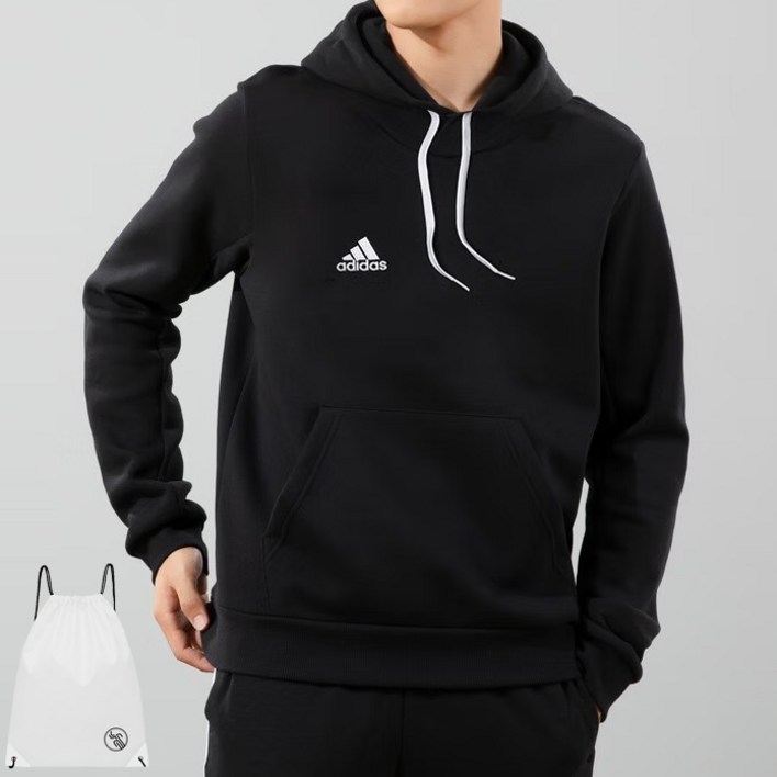 아디다스 따뜻한 기모안감 후드티 블랙 + PGN짐쌕가방