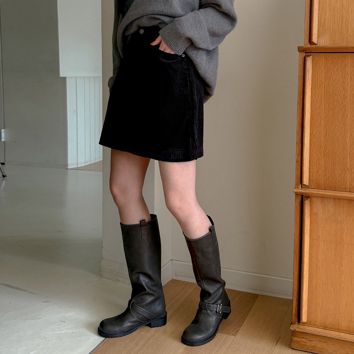 A라인 코듀로이 기모 미니 스커트 어거스트플랜 어거플 여성빅사이즈 플러스사이즈