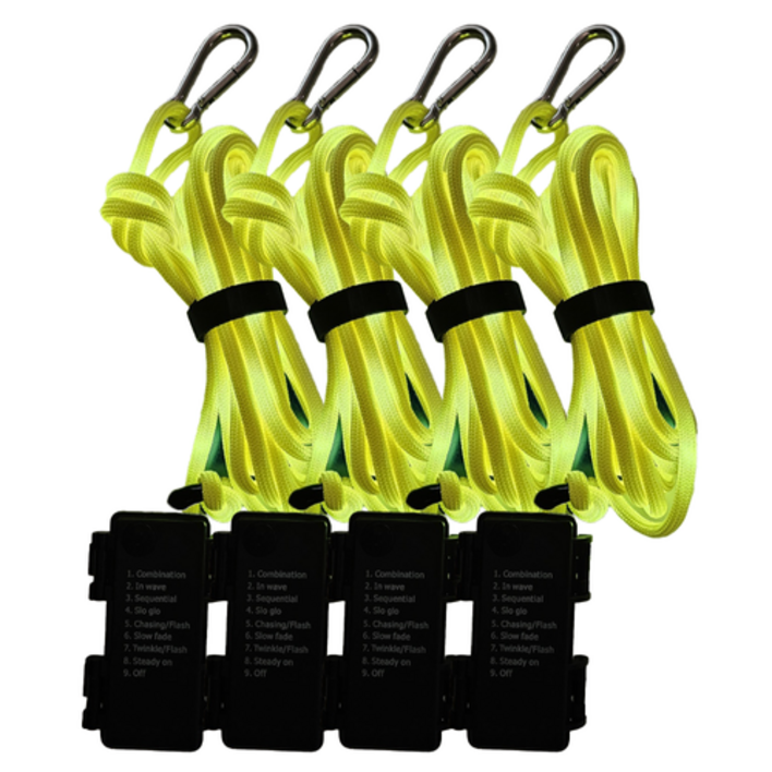 케이디 LED 캠핑 스트링 로프 보조 사이드용 4P, 노랑(옐로우) 캠핑스트링