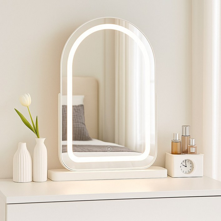 이너네스트 아치형 LED 화장대 거울 각도조절 탁상용