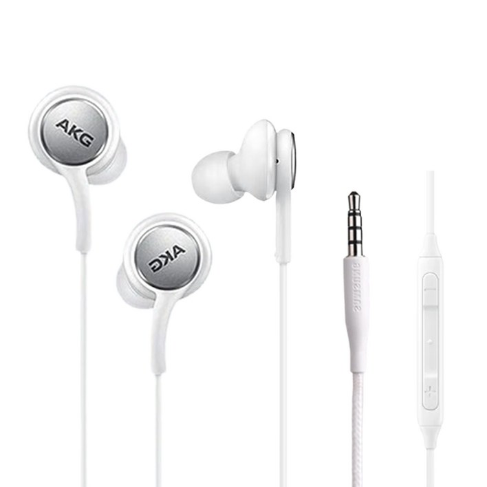 [홈방구]삼성전용 3.5 단자 유선이어폰 정품 AKG 스마트폰 갤럭시 노트북 인강 게이밍 S8 S9 S10 노트8 노트9, 화이트
